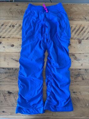 Ivivva Bright Blue Track Pants with Pink Drawstring